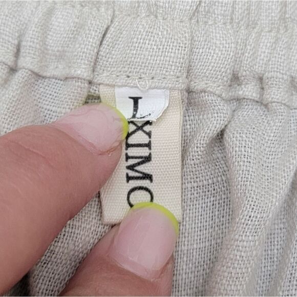 XIMO Relaxed Linen Summer Pants Joggers Back Casual Lagenlook W/ Pockets Size L - Picture 6 of 10